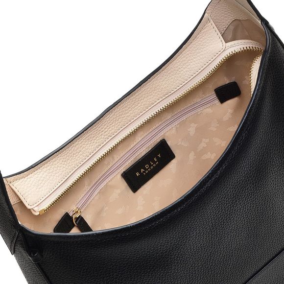 London Lisson Grove Large Leather Shoulder Bag, Black :O